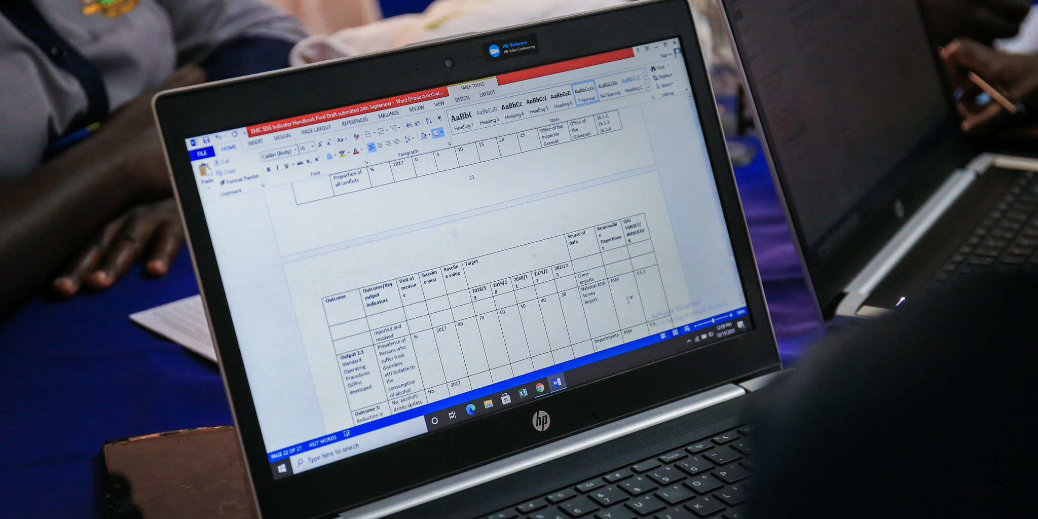 Computer screen displaying the data collection tool for the EMC census